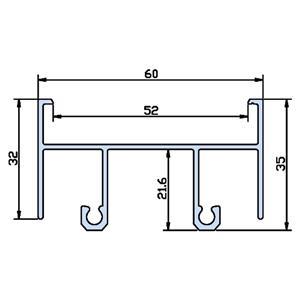 GOMA JUNTA CENTRAL PARA PERFILES DE ALUMINIO ALUVAL ALUPROM 22 - HERRAJES  DEL PONIENTE