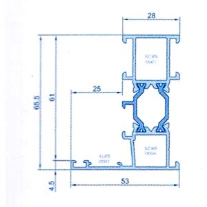 SERIE ABATIBLE RS-65 RPT CANAL EUR DE ALUFESAN